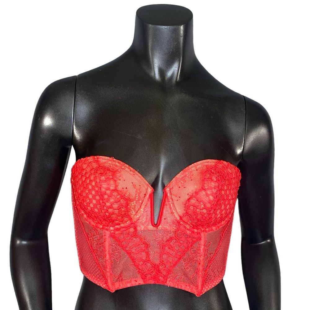 Victoria's Secret Corset Strapless Coral Sans Bralette Women's Size 34C